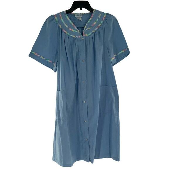 Leisure Life Vintage House Dress Womens Size 1X Short Sleeve Button Down Pockets - Picture 4 of 8